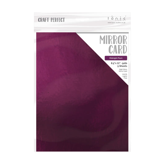 Craft Perfect Mirror Cardstock 8.5"X11" 5/Pkg High Gloss Magnificent Magenta