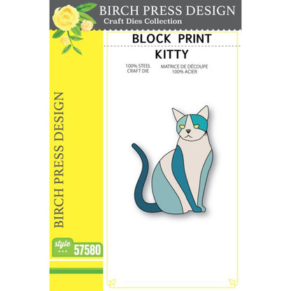Birch Press 57580 Block Print Kitty craft die