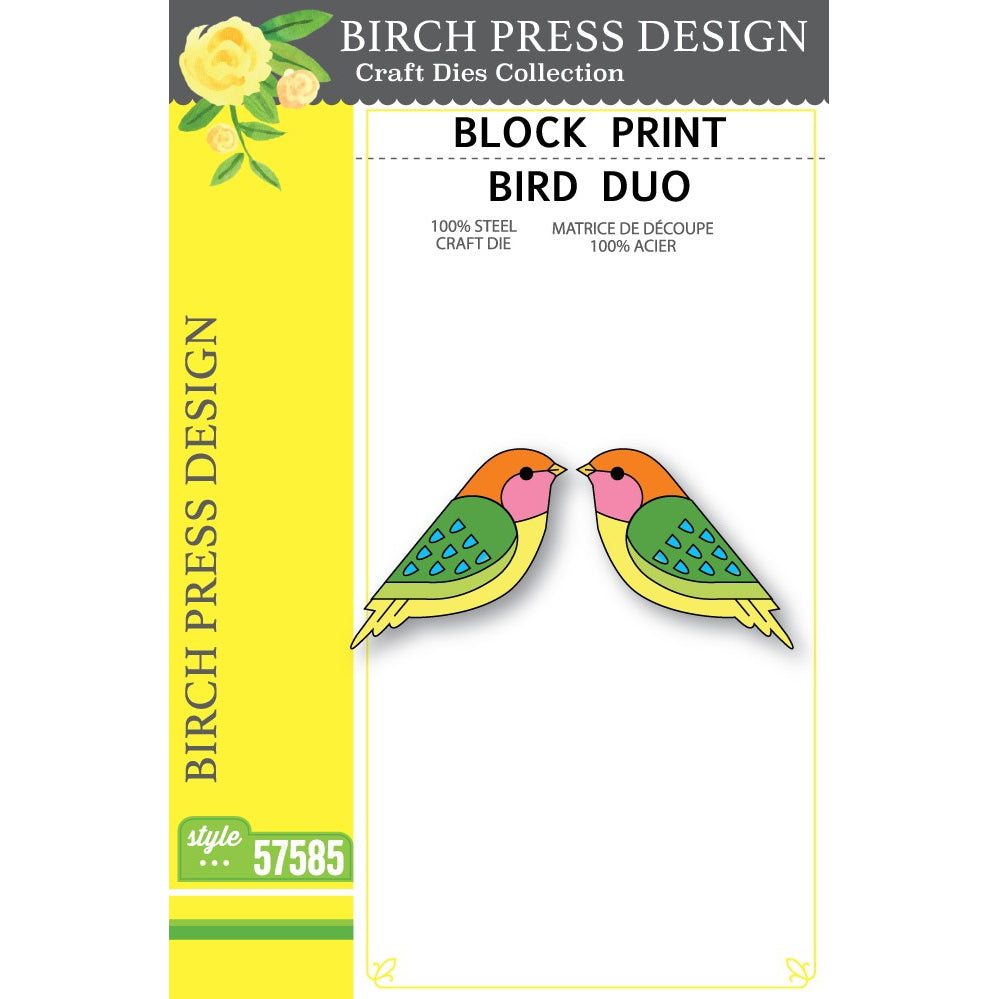 Birch Press 57585 Block Print Bird Duo craft die