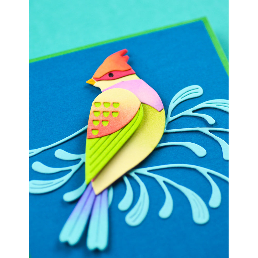 Birch Press 57586 Block Print Perched Tropical Bird craft die