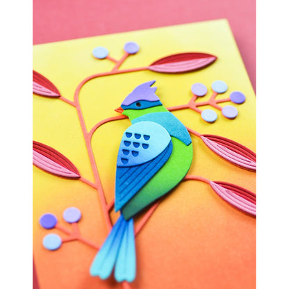 Birch Press 57586 Block Print Perched Tropical Bird craft die