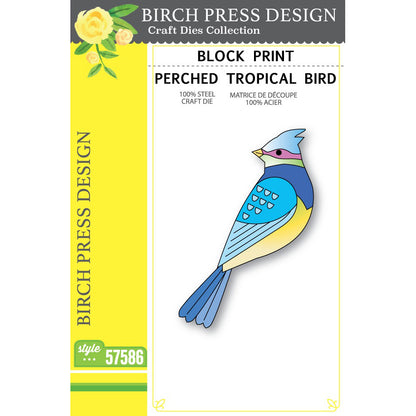 Birch Press 57586 Block Print Perched Tropical Bird craft die