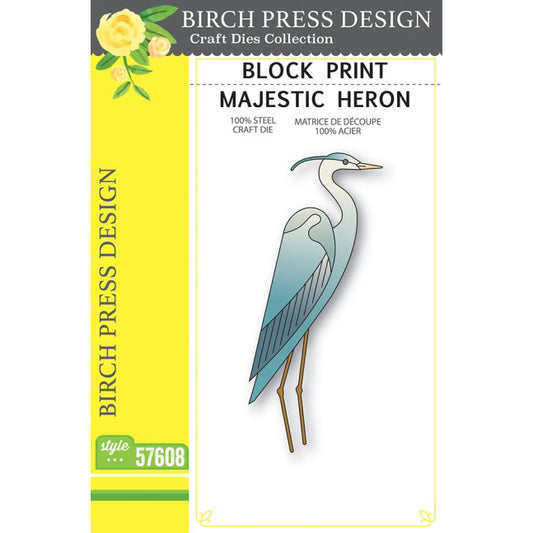 Birch Press 57608 Block Print Majestic Heron craft die