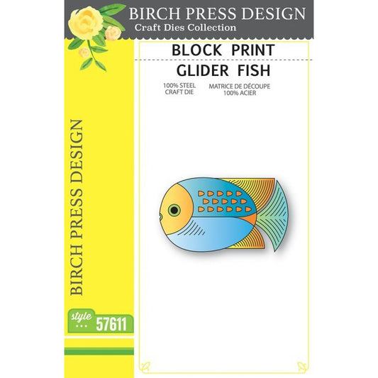 Birch Press 57611 Block Print Glider Fish craft die
