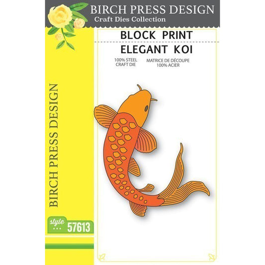 Birch Press 57613 Block Print Elegant Koi craft die