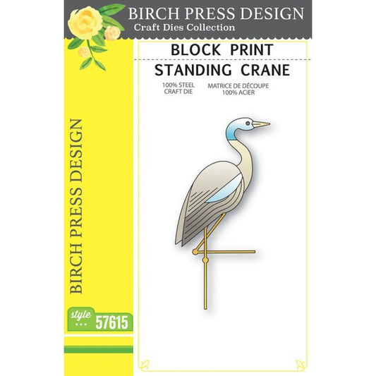 Birch Press 57615 Block Print Standing Crane craft die