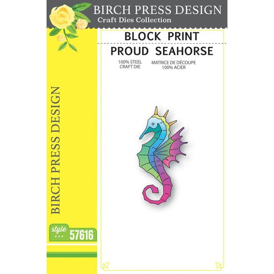 Birch Press 57616 Block Print Proud Seahorse craft die