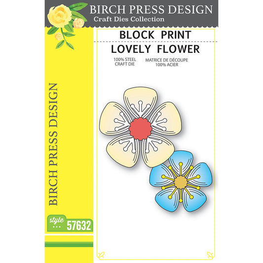 Birch Press 57632 Block Print Lovely Flower craft die