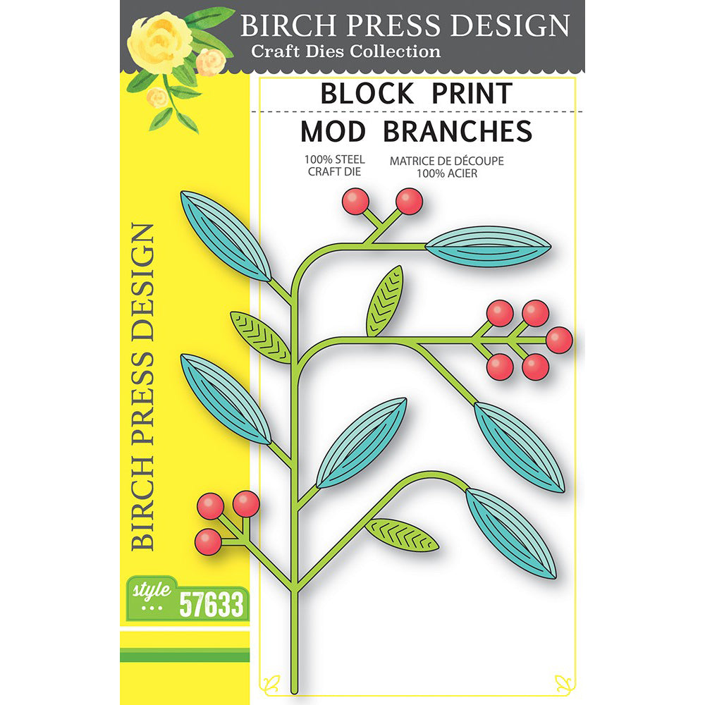 Birch Press 57633 Block Print Mod Branches craft die