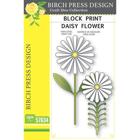 Birch Press 57634 Block Print Daisy Flower craft die