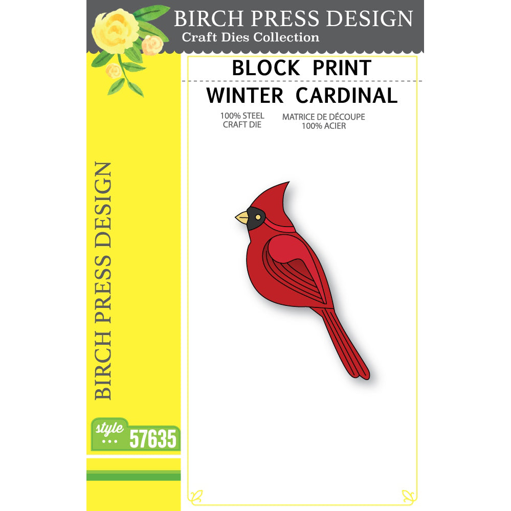 Birch Press 57635 Block Print Winter Cardinal craft die