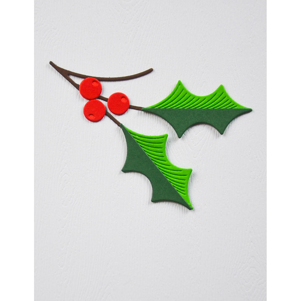 Birch Press 57636 Block Print Holly Sprig craft die