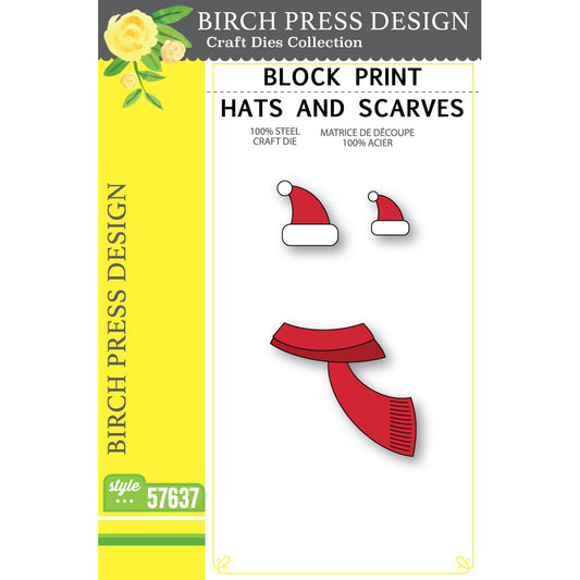 Birch Press 57637 Block Print Hats and Scarves craft die