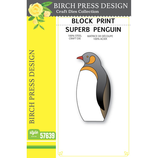 Birch Press 57639 Block Print Superb Penguin craft die