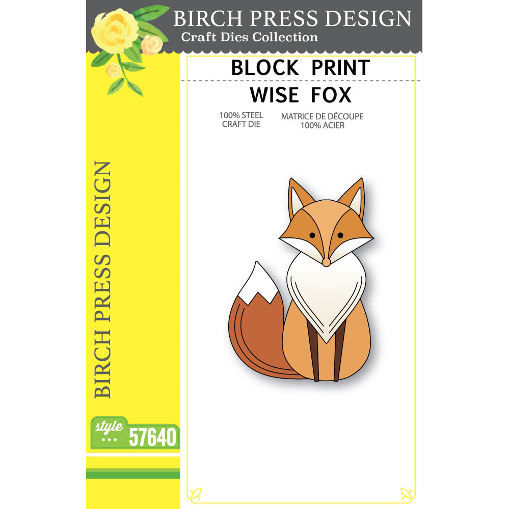 Birch Press 57640 Block Print Wise Fox craft die