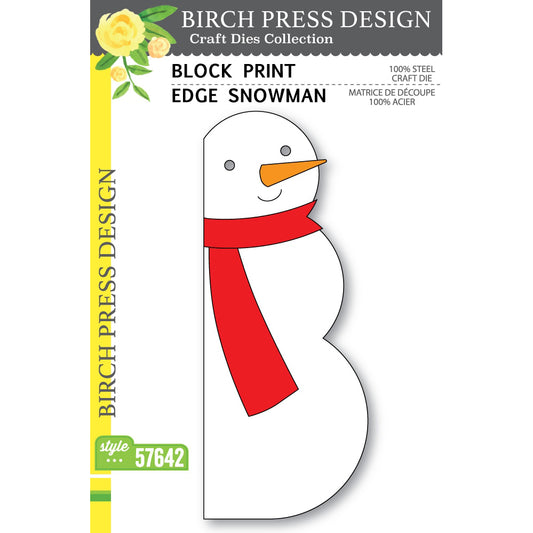 Birch Press 57642 Block Print Edge Snowman craft die