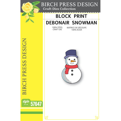 Birch Press 57647 Block Print Debonair Snowman craft die