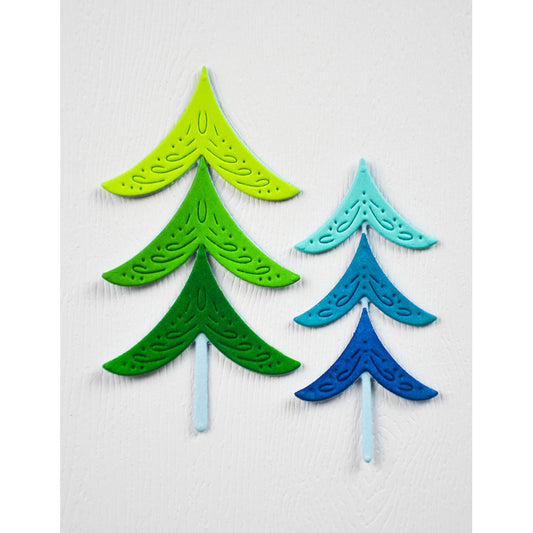 Birch Press 57648 Block Print Evergreen Trees craft die