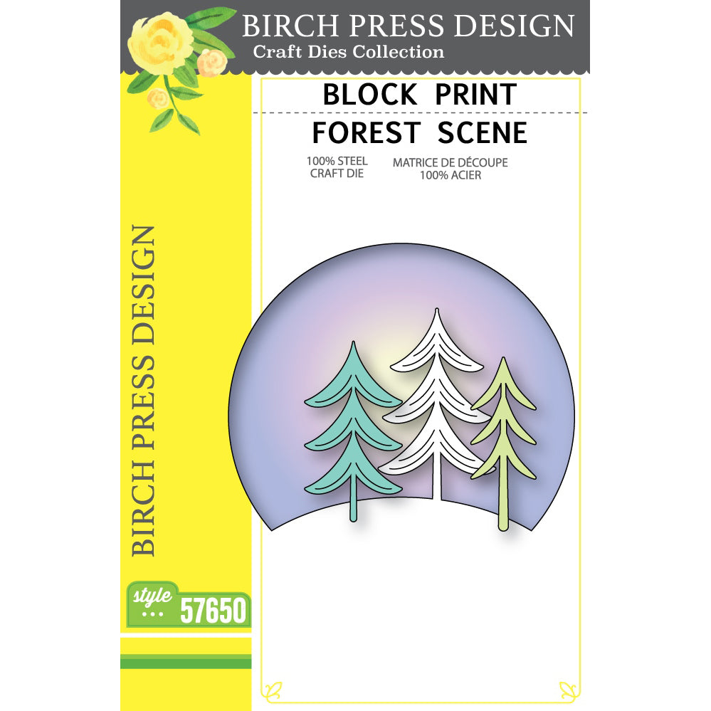 Birch Press 57650 Block Print Forest Scene craft die