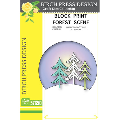 Birch Press 57650 Block Print Forest Scene craft die