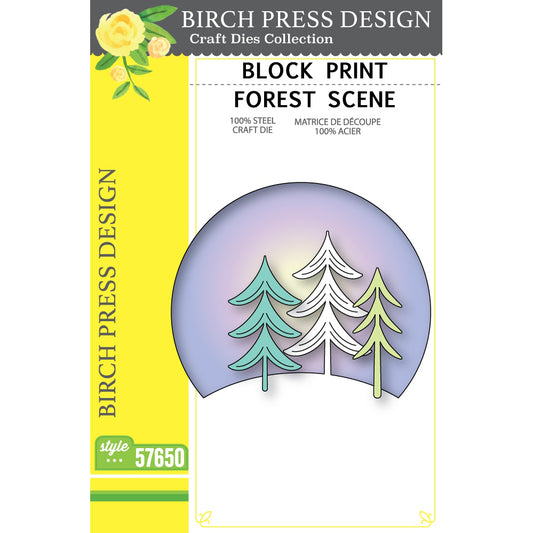 Birch Press 57650 Block Print Forest Scene craft die