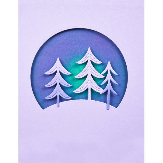 Birch Press 57650 Block Print Forest Scene craft die