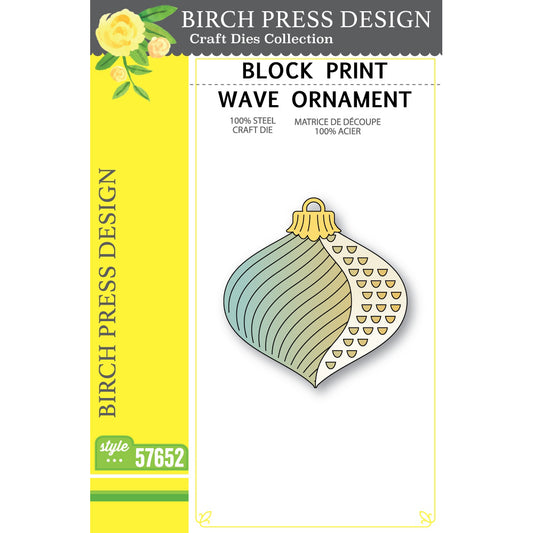 Birch Press 57652 Block Print Wave Ornament craft die