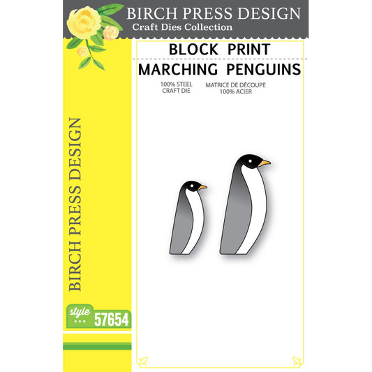Birch Press 57654 Block Print Marching Penguins craft die