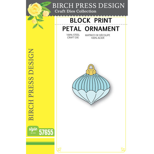 Birch Press 57655 Block Print Petal Ornament craft die