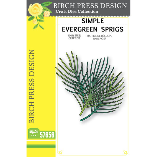 Birch Press 57656 Simple Evergreen Sprigs craft die