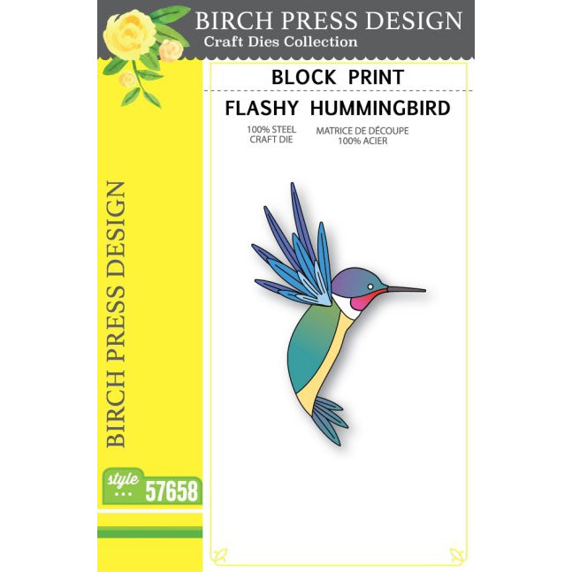 Birch Press 57658 Block Print Flashy Hummingbird craft die