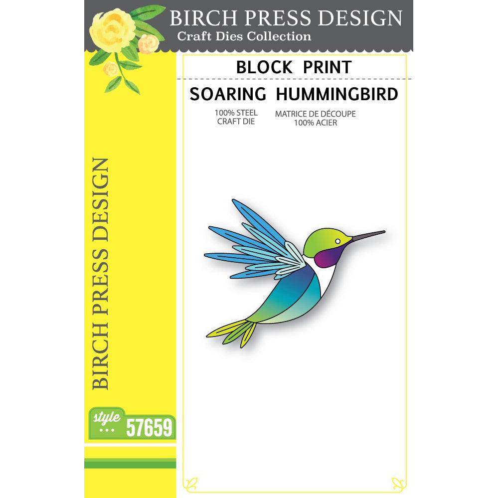 Birch Press 57659 Block Print Soaring Hummingbird craft die