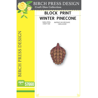 Birch Press 57660 Block Print Winter Pinecone craft die