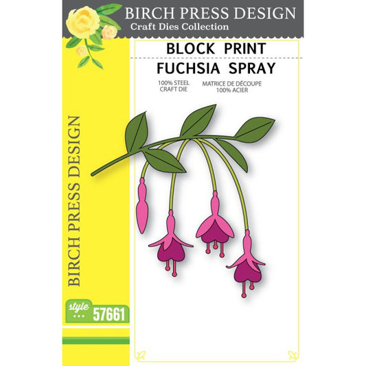 Birch Press 57661 Block Print Fuchsia Spray craft die