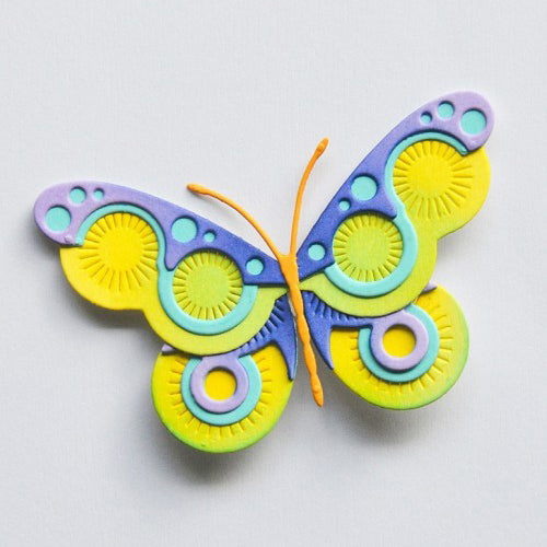 Birch Press 57665 Block Print Roundel Butterfly craft die