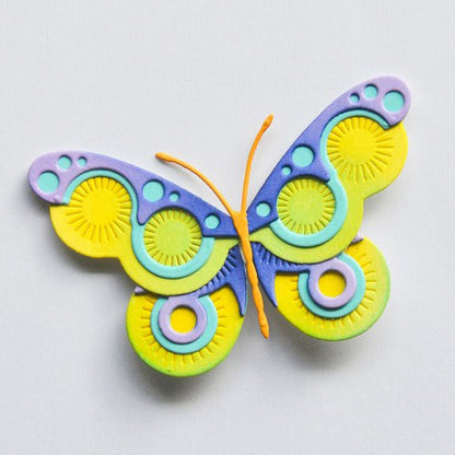 Birch Press 57665 Block Print Roundel Butterfly craft die