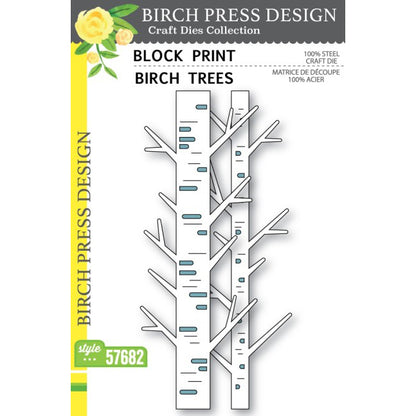 Birch Press 57682 Block Print Birch Trees craft die