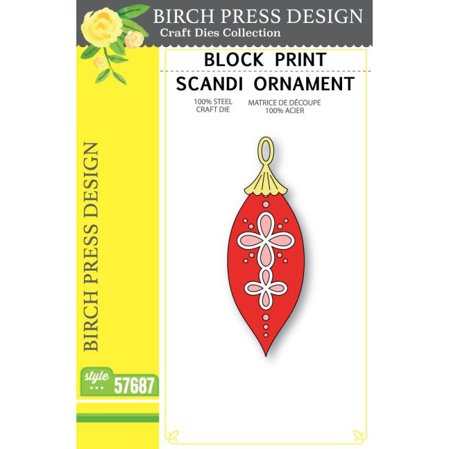 Birch Press 57687 Block Print Scandi Ornament craft die