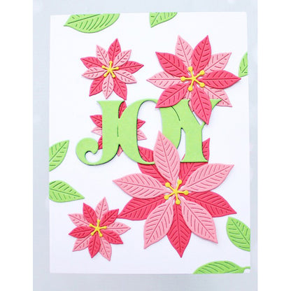 Birch Press 57691 Block Print Poinsettia Vase craft die
