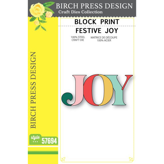 Birch Press 57694 Block Print Festive Joy craft die
