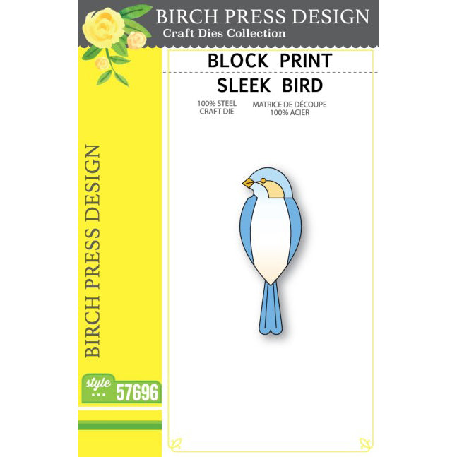 Birch Press 57696 Block Print Sleek Bird craft die