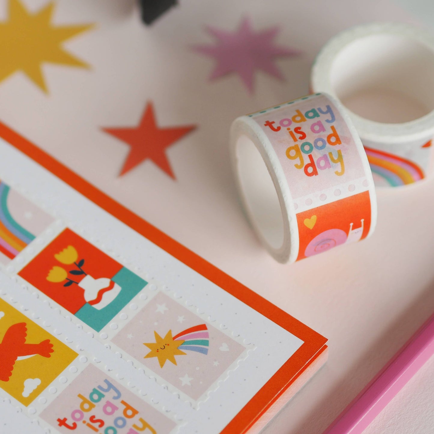 Cute Vibrant Postage Stamp Washi Tape