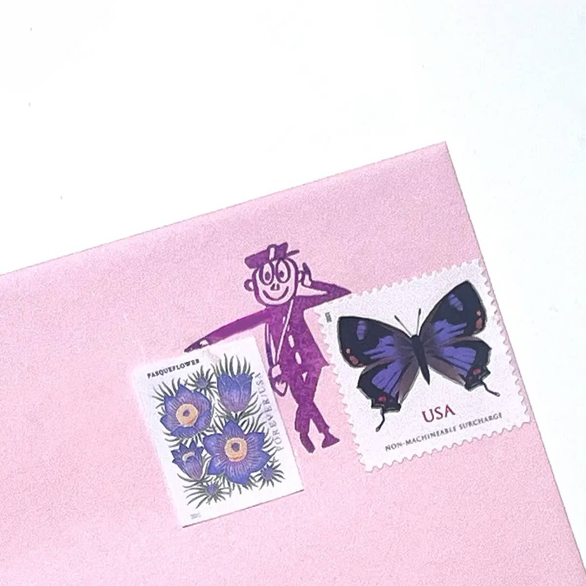 Mr Zip Stamp Retro Postman