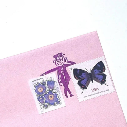 Mr Zip Stamp Retro Postman