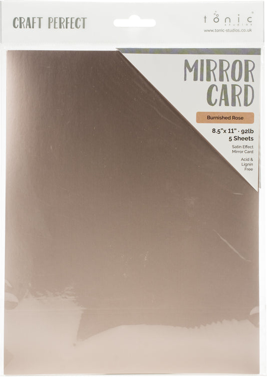 Craft Perfect Mirror Cardstock 8.5"X11" 5/Pkg Satin Burnished Rose