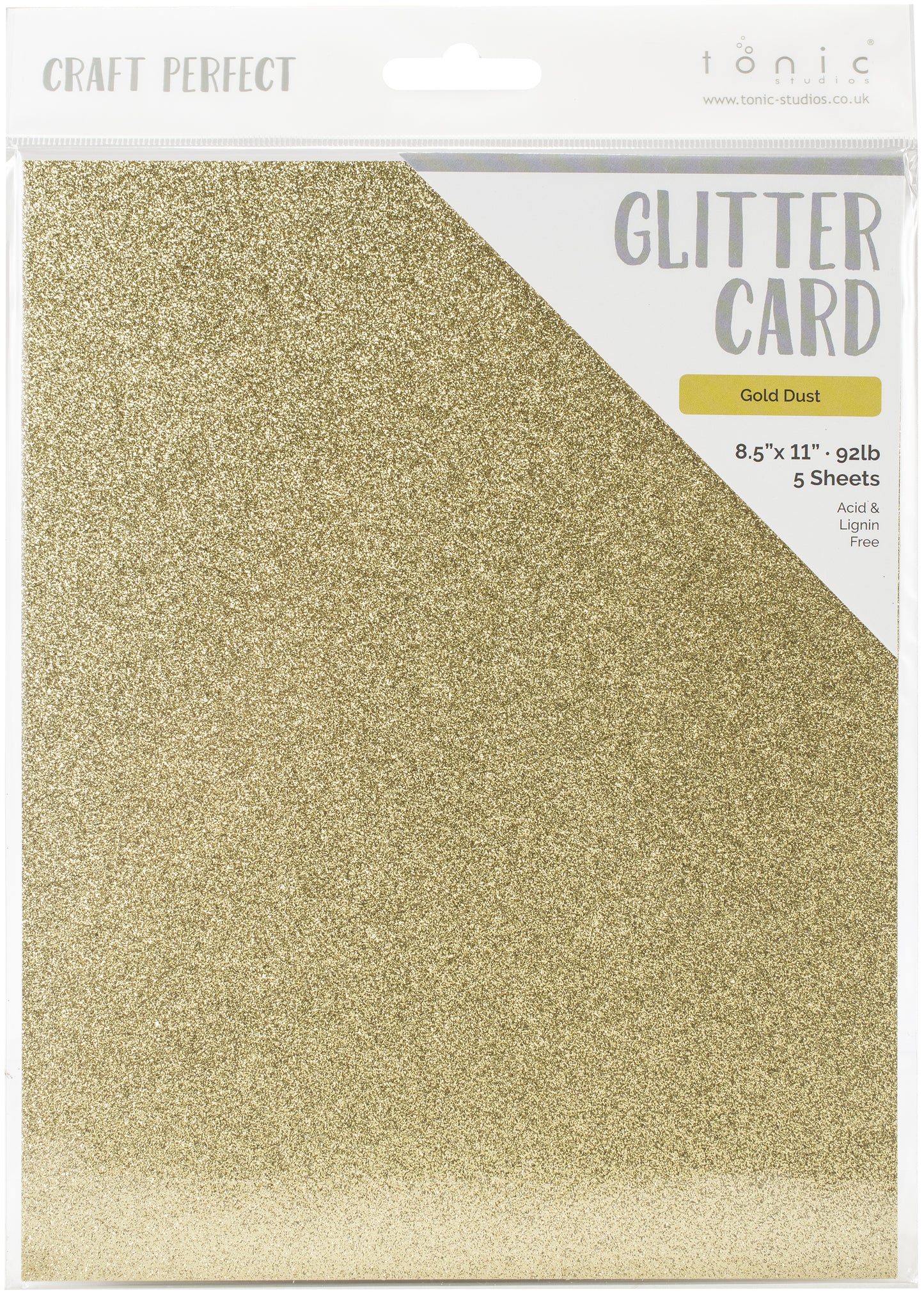 Craft Perfect Glitter Cardstock 8.5"X11" Gold Dust