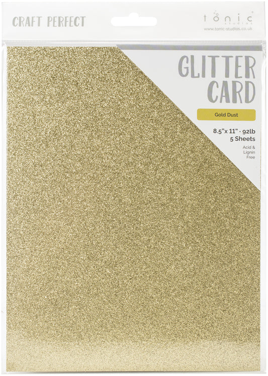 Craft Perfect Glitter Cardstock 8.5"X11" Gold Dust