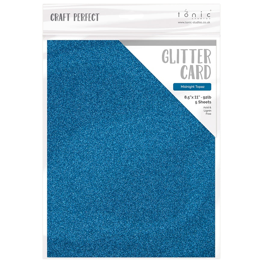 Craft Perfect Glitter Cardstock 8.5"X11" Midnight Topaz