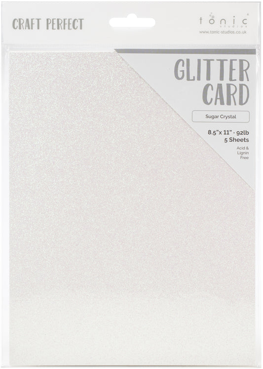 Craft Perfect Glitter Cardstock 8.5"x11" Iridescent Sugar Crystal