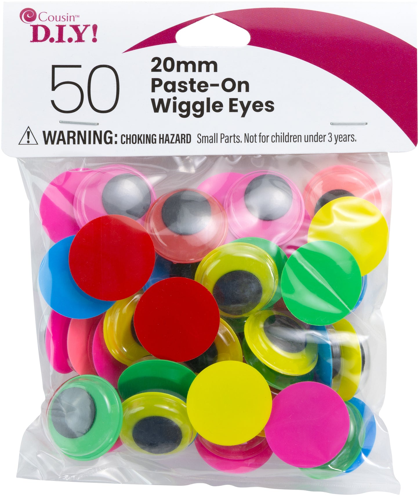 Paste-On Wiggle Eyes 20mm 50/Pkg